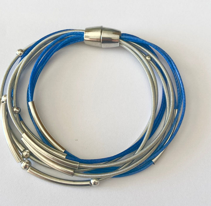 Bracelet Mix Bleu-Bleu Fonc - Bulles de Savon